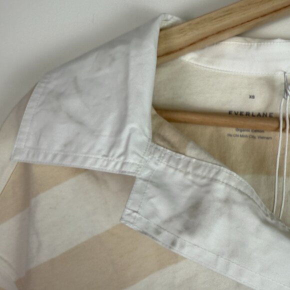 Everlane The Organic Cotton Short Sleeve Polo Mini Dress Beige White XS - Picture 7 of 7